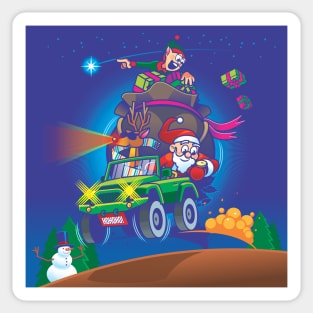 Follow That Star - Santa and Elf - Christmas Sticker